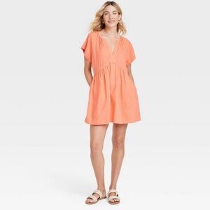Universal Thread Coral Short Sleeve Mini Dress